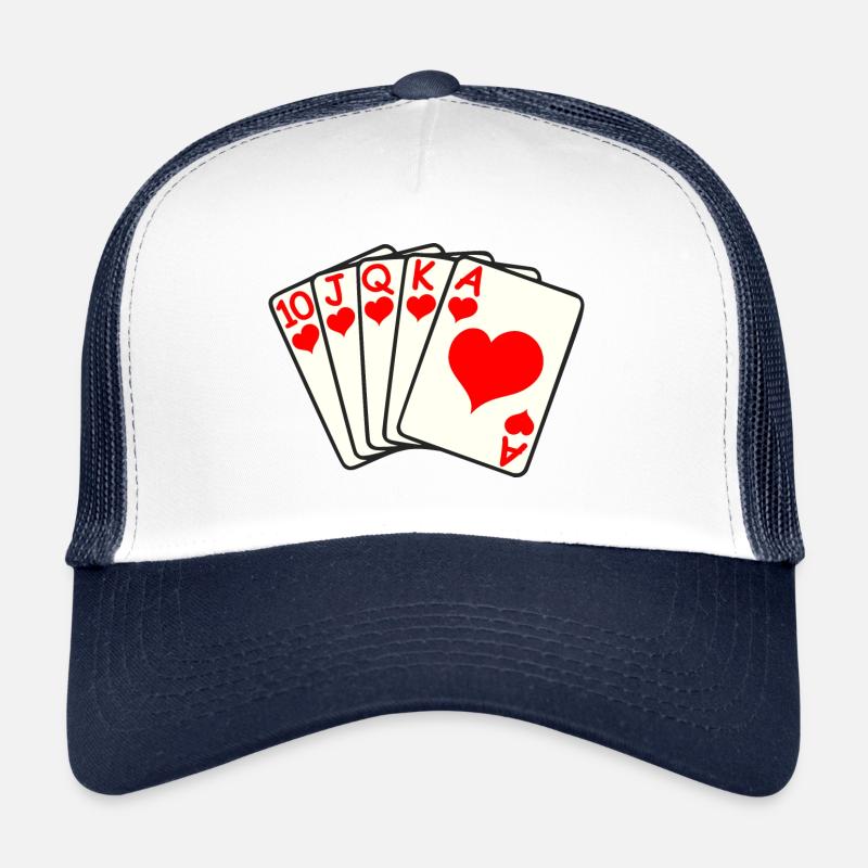 Spielkarten Herz - Trucker Cap - Weiß/Navy