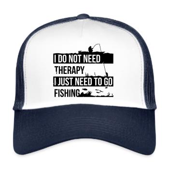 I need to go fishing - Trucker Cap - white/navy - Front