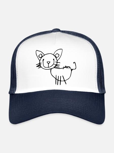 Cat_style - Casquette trucker  - blanc/marine - Devant