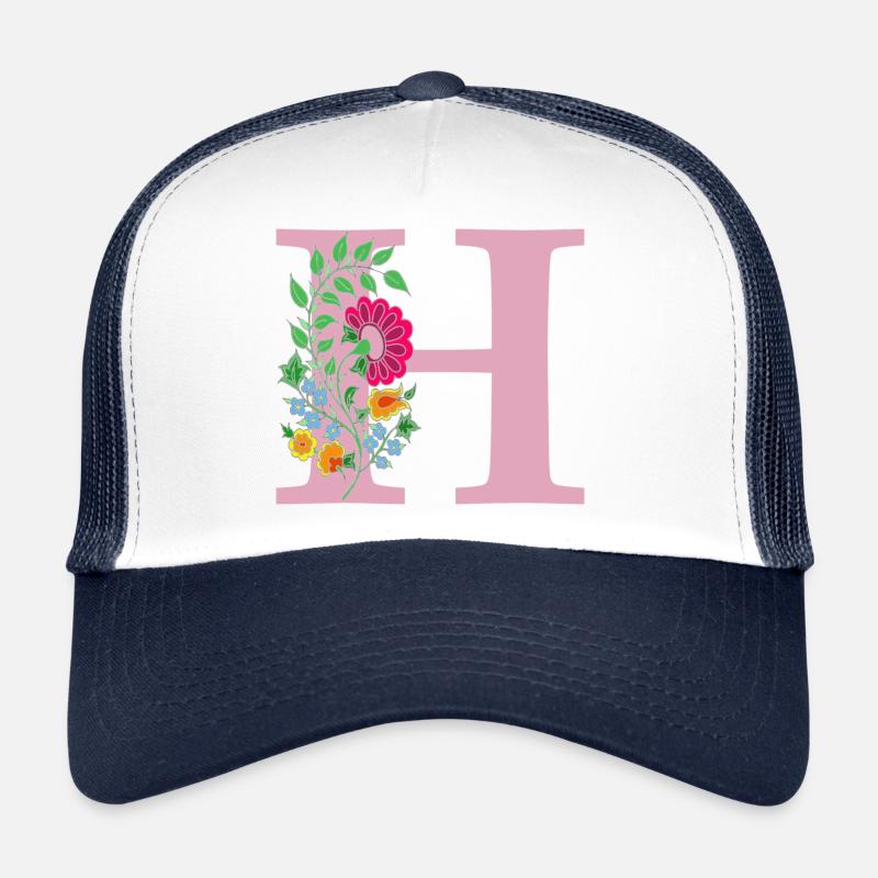 fleur 12 rouge avec h Casquette trucker 