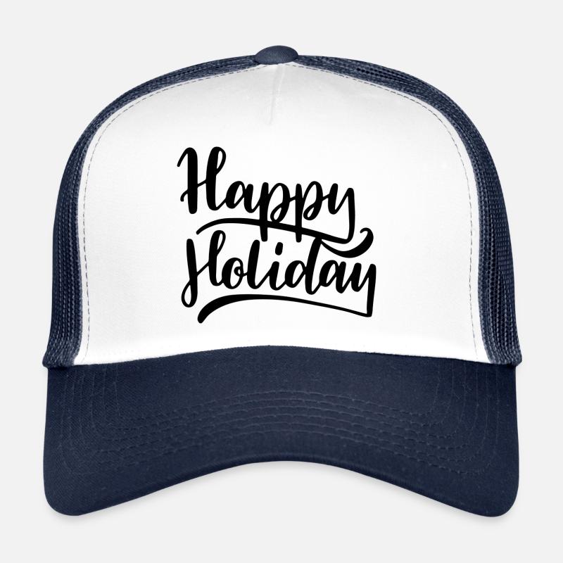Happy Holiday - Trucker Cap - white/navy