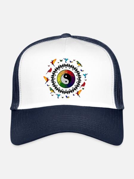 Yin Yang, Yin Yang Symbol, Yin Yang Taoism - Trucker Cap - white/navy - Front