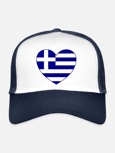 Greece Flag Heart of Hellas - Trucker Cap - white/navy - Front
