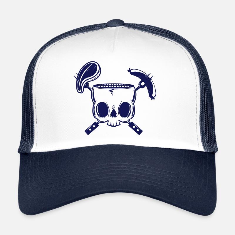 Grill Skull - Casquette trucker  - blanc/marine