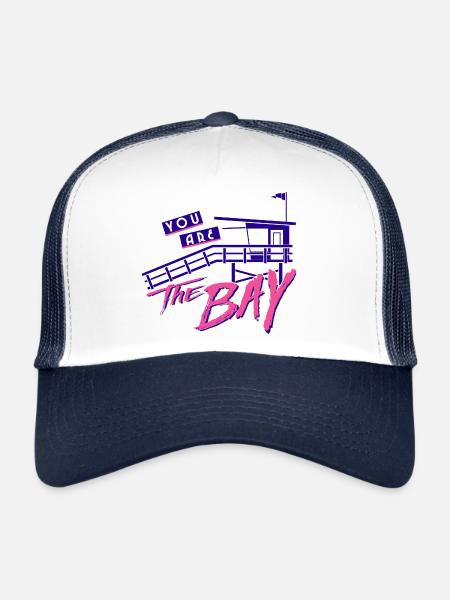 Baywatch You Are The Bay Spruch - Trucker Cap - Weiß/Navy - Vorne