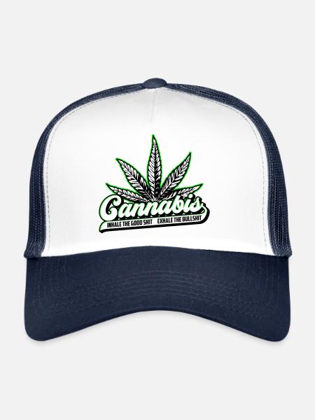 Les couleurs peuvent être modifiées | Cannanis Inhale Exhale - Casquette trucker  - blanc/marine - Devant
