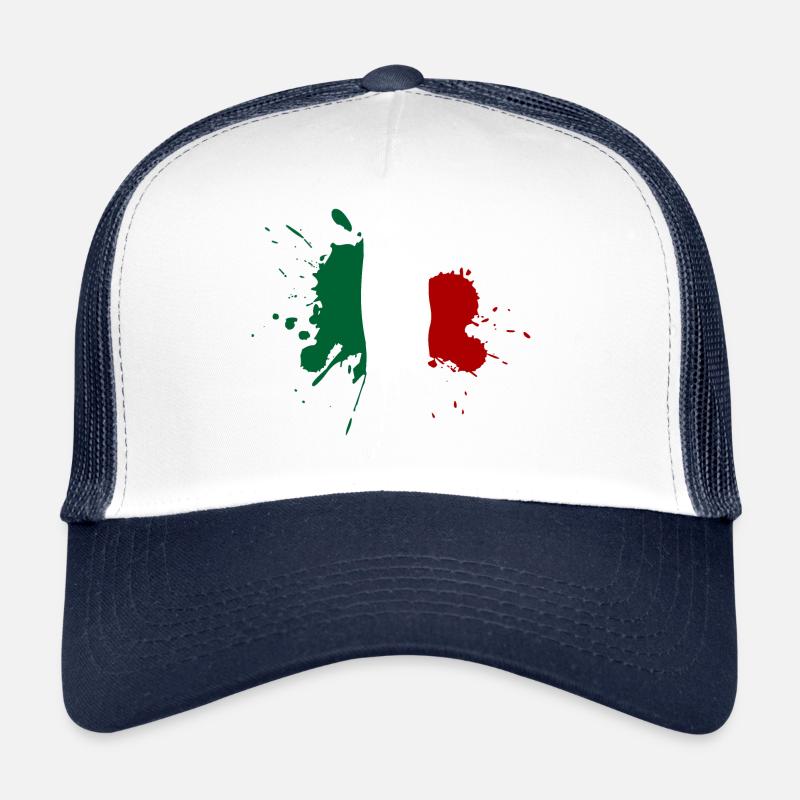 Italy Flag Stain Design Trucker Cap