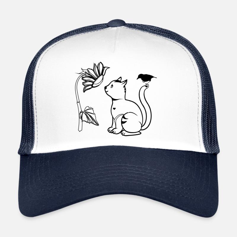 Oiseau fleur de chat Casquette trucker 