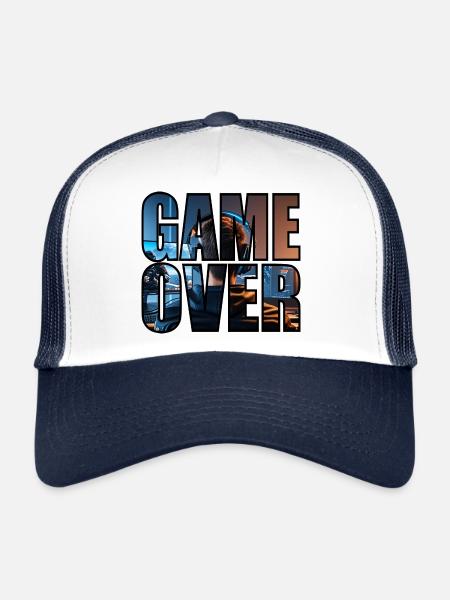 GAMEOVER - Trucker Cap - white/navy - Front
