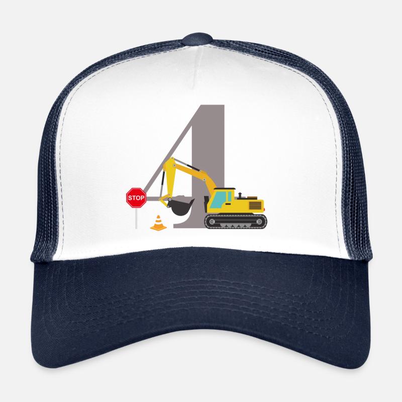 4e anniversaire pelleteuse Casquette trucker 