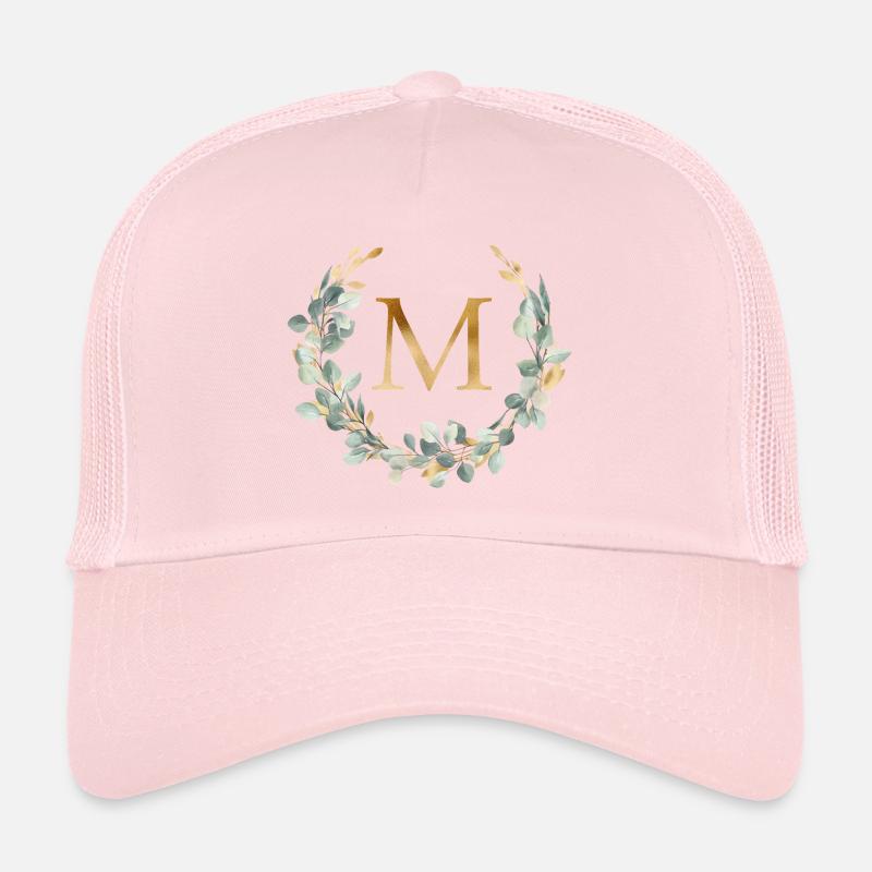 M Monogramme Couronne d’eucalyptus Casquette trucker 