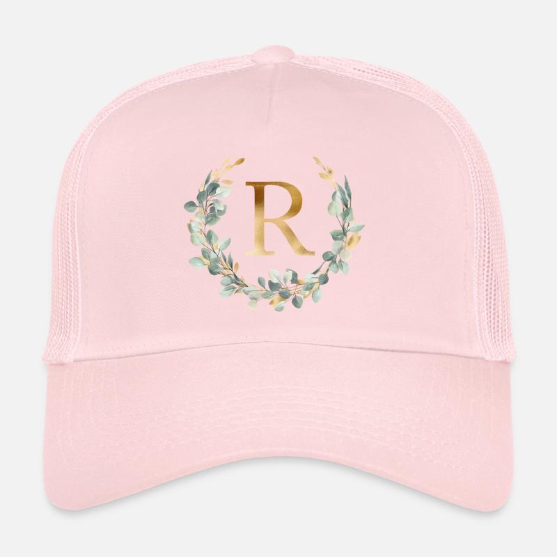 R Monogram Eucalyptus Wreath Trucker Cap