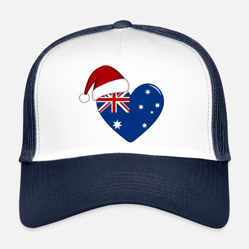Drapeau Australie coeur de Noël - Casquette trucker - blanc/marine