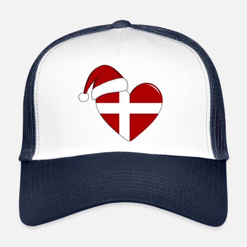 Coeur de Noël drapeau Danemark Casquette trucker 