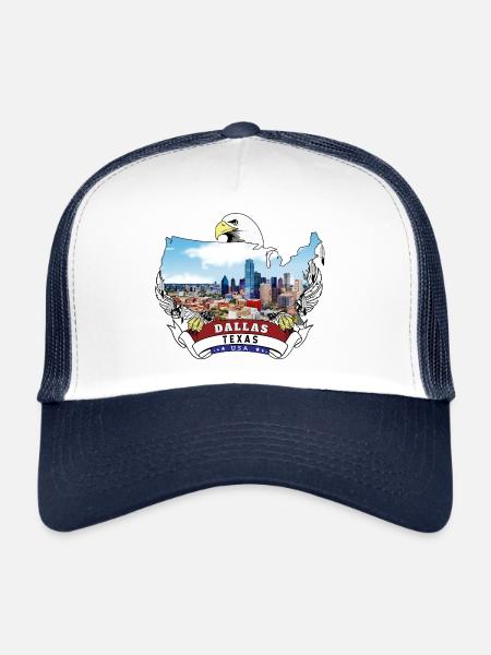 Dallas, Texas USA Bald Eagle - Trucker Cap - white/navy - Front