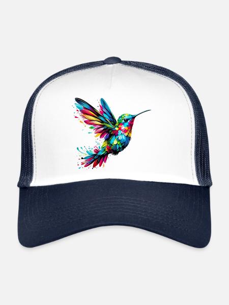 Hummingbird - Trucker Cap - white/navy - Front