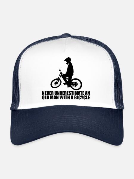 Drôle de dicton de vélo - Casquette trucker  - blanc/marine - Devant