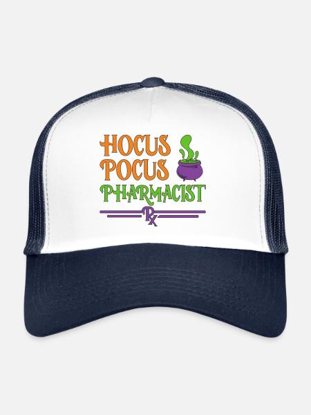 Pharmacien Halloween - Casquette trucker  - blanc/marine - Devant