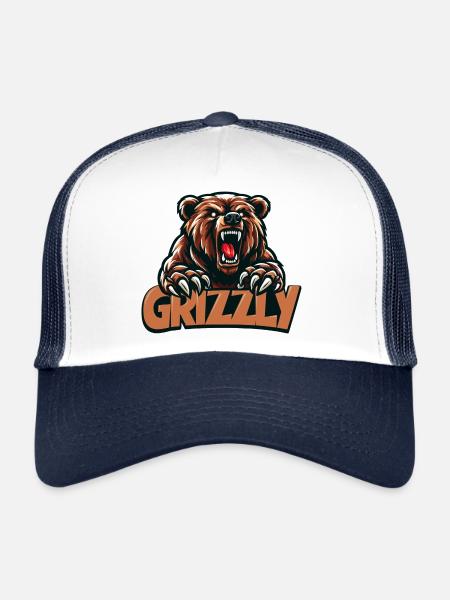 L’équipe des grizzlis - Casquette trucker  - blanc/marine - Devant