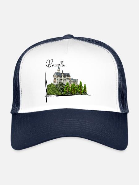Neuschwanstein Castle // Illustration - Trucker Cap - white/navy - Front