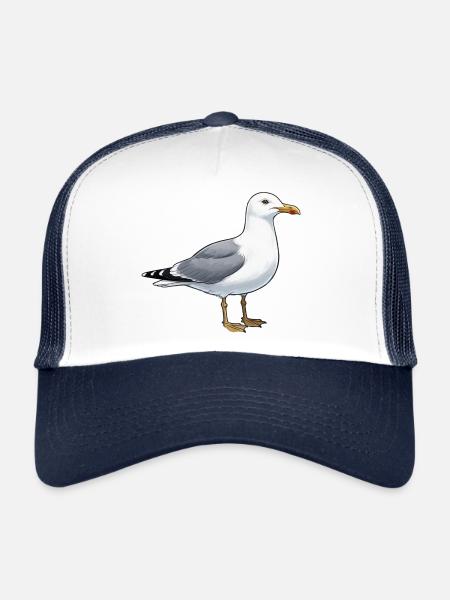 Seagull North Germany North Sea Holiday Gift - Trucker Cap - white/navy - Front