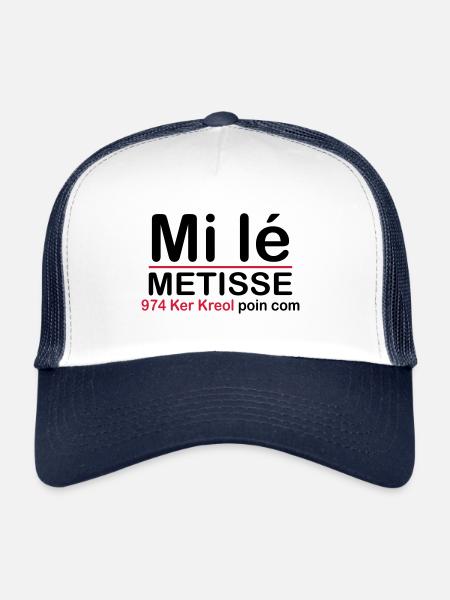 Mi lé METISSE - Casquette trucker  - blanc/marine - Devant