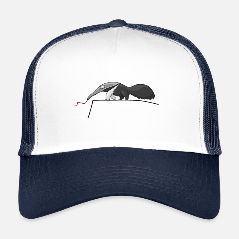 lustiger Ameisenbär auf Ameisenjagd cool Geschenk - Trucker Cap - Weiß/Navy