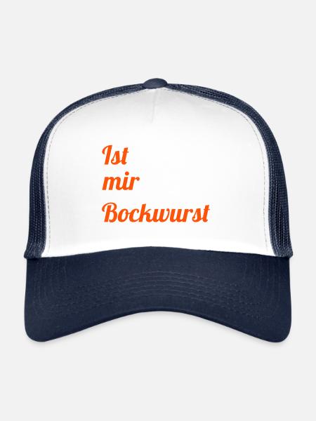 Ist mir Bockwurst - Trucker Cap - Weiß/Navy - Vorne