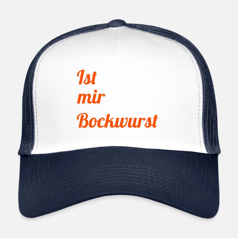 Ist mir Bockwurst - Trucker Cap - Weiß/Navy