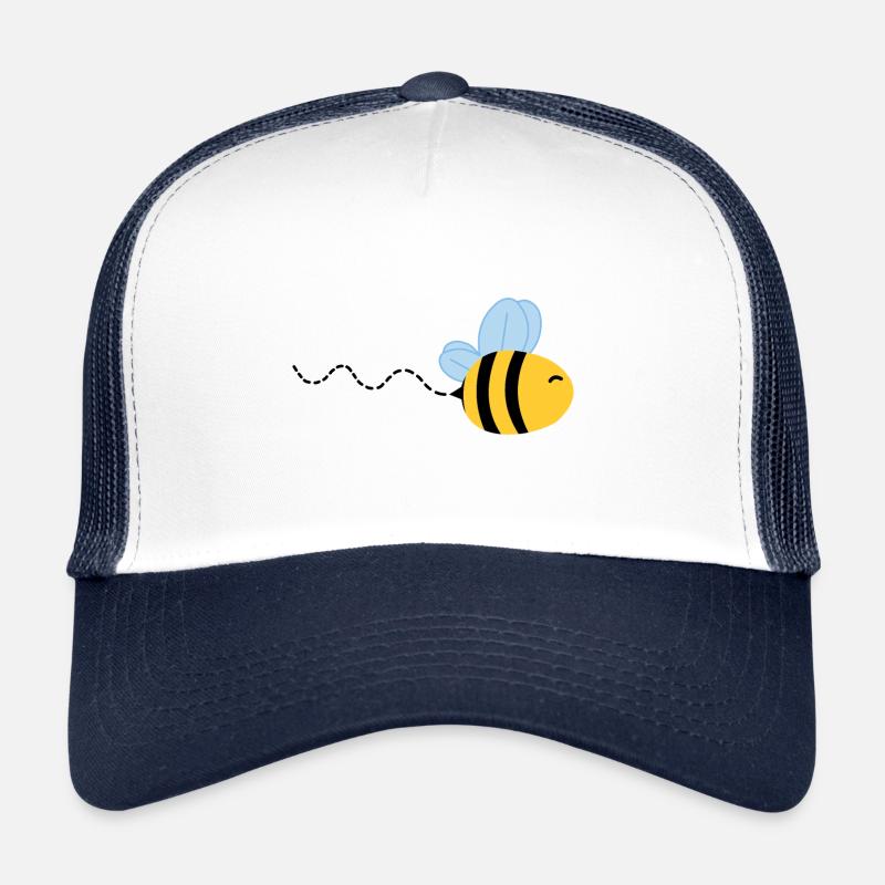 Fliegende Biene - Trucker Cap - Weiß/Navy