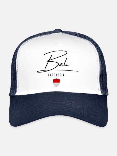 I Love Bali, Bali Indonesia - Trucker Cap - white/navy - Front