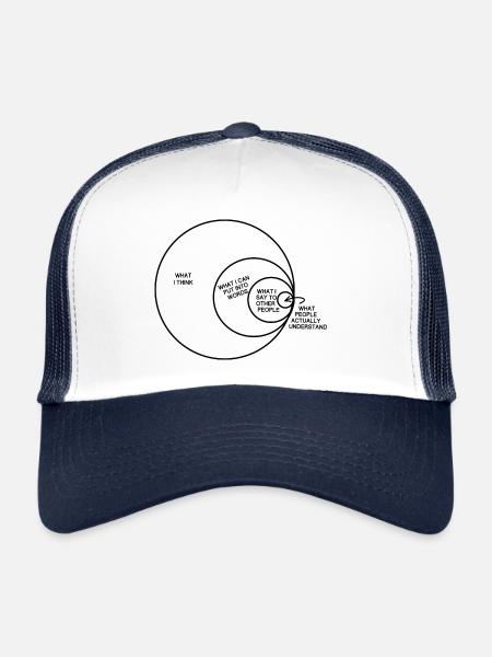 Ce que je pense ... ce que les gens comprennent réellement - Casquette trucker  - blanc/marine - Devant