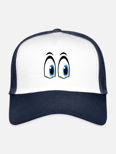 blue eyes, blue eyes, niebieskie oczy, cartoon - Trucker Cap - white/navy - Front