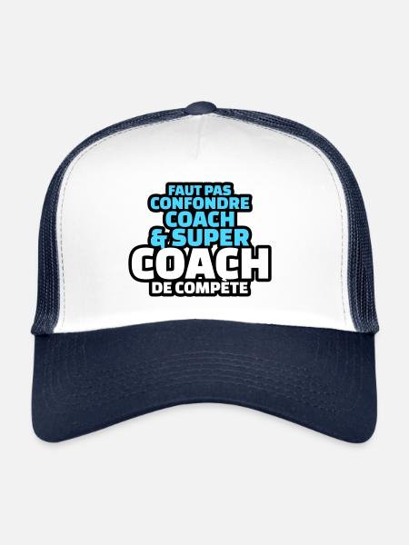 faut pas confondre coach et super coach - Casquette trucker  - blanc/marine - Devant