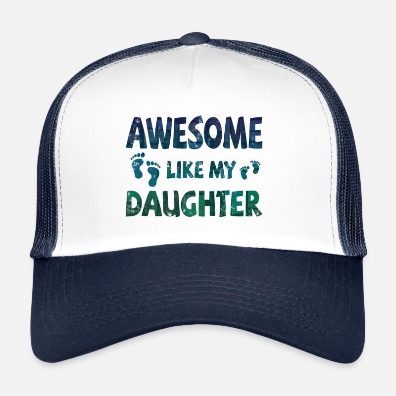 Génial comme ma fille avec des empreintes de pas Casquette trucker 