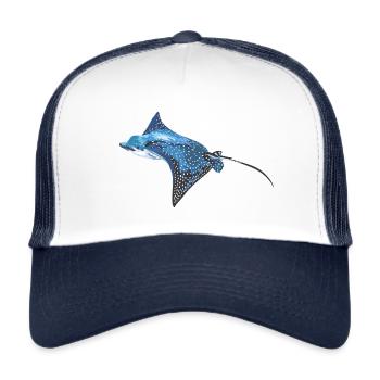 Rays, eagle rays, fish, sea creatures - Trucker Cap - white/navy - Front