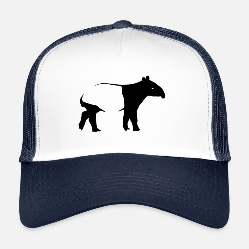 Schabracken Tapir Silhoutte exotisch Tier Geschenk - Trucker Cap - Weiß/Navy