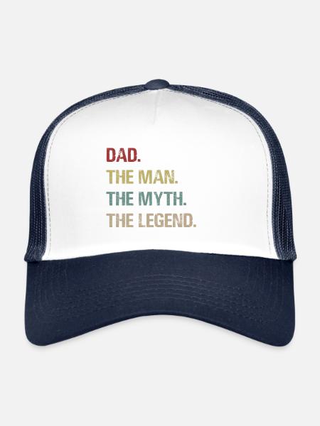 Papa. L'homme Le mythe La légende - Casquette trucker  - blanc/marine - Devant