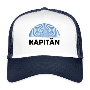 Kapitän Mütze - Trucker Cap - Weiß/Navy - Vorne