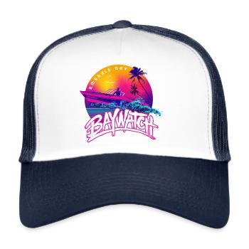 Baywatch Boat Emerald Bay - Trucker Cap - white/navy - Front