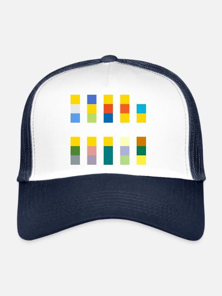 Pixel Springfield - Casquette trucker  - blanc/marine - Devant