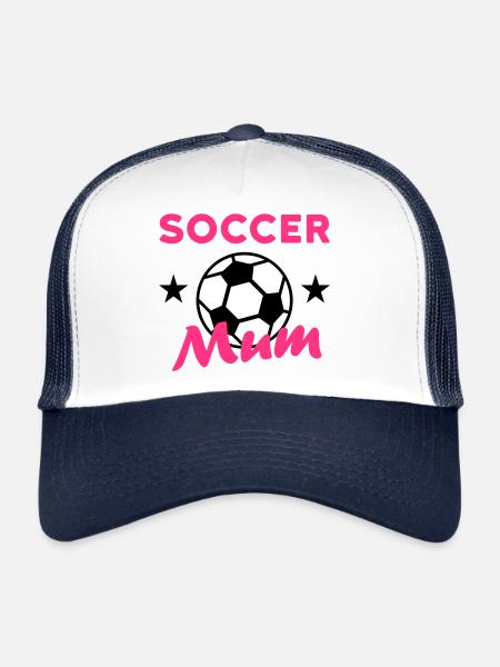 Soccer mum (stars, football) - Casquette trucker  - blanc/marine - Devant