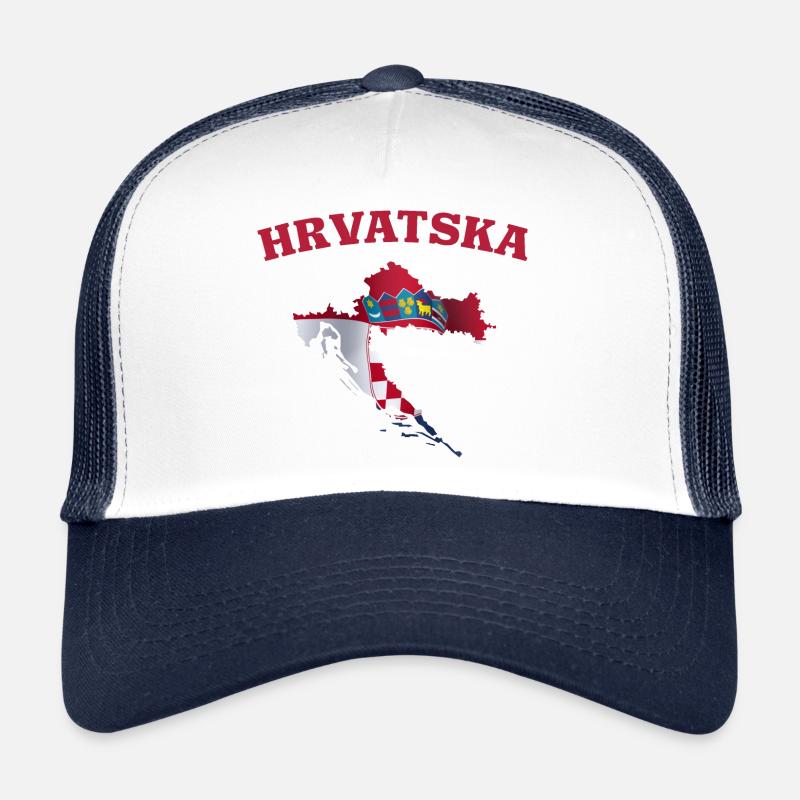 Croatia Flag Map Trucker Cap