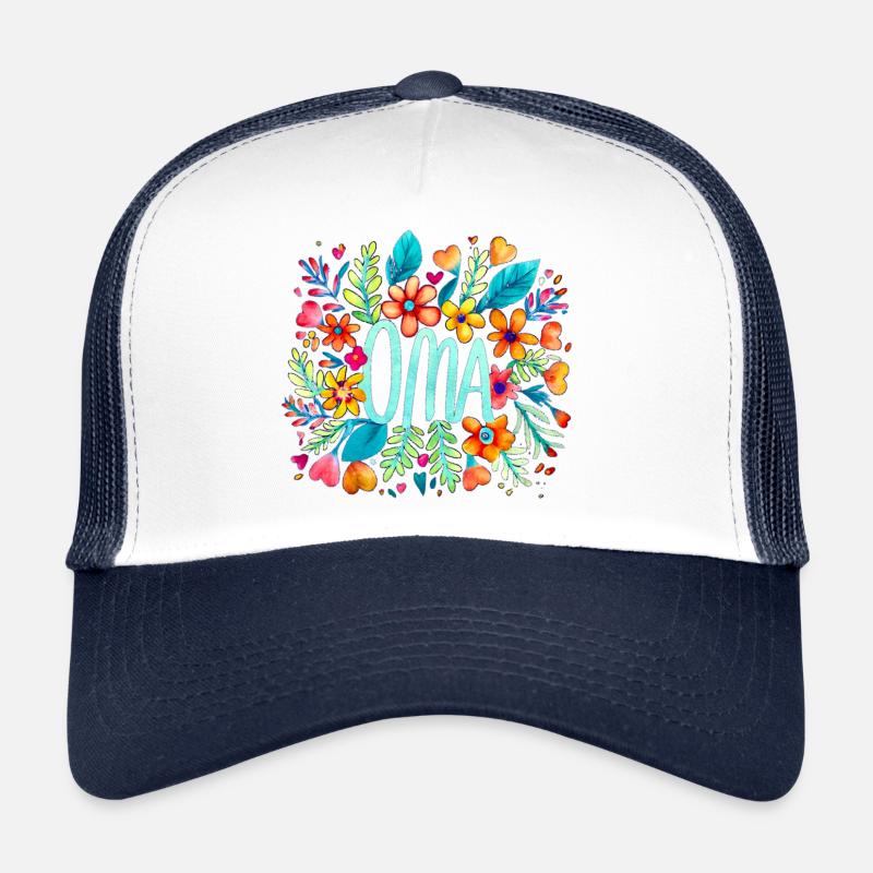 Oma - Trucker Cap - Weiß/Navy