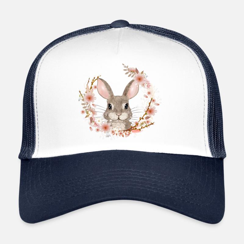 Couronne de printemps avec lapin comme lapin de Pâques Casquette trucker 