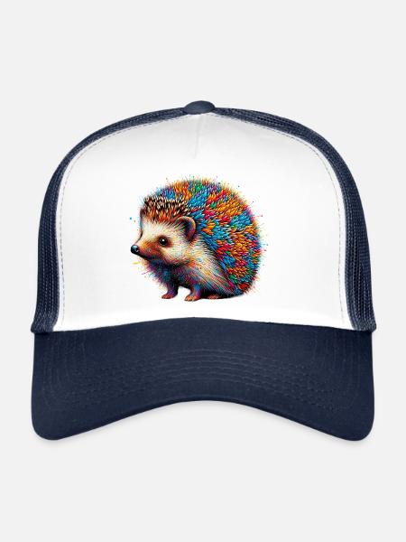 Hérisson - Casquette trucker  - blanc/marine - Devant