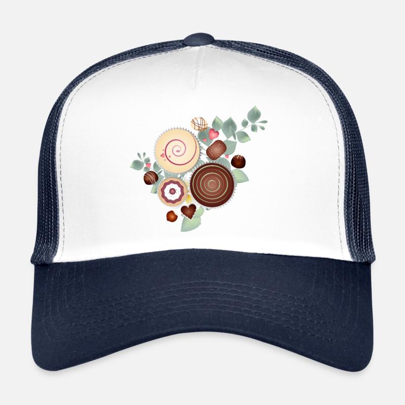 Noble motif praliné entre feuillages délicats Casquette trucker 