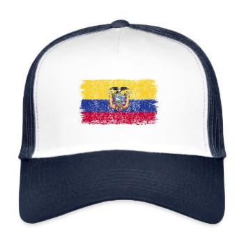 Ecuador Flag Ecuador Ecuador Flag - Trucker Cap - white/navy - Front