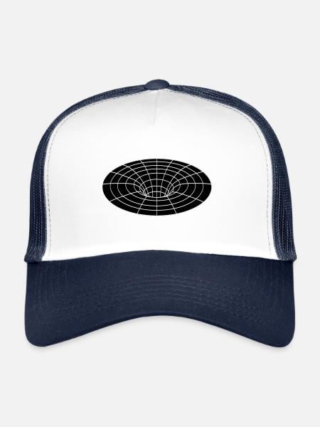 Trou noir - Casquette trucker  - blanc/marine - Devant
