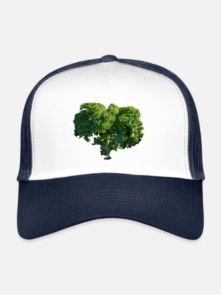 Kale Gift Gift Idea Cabbage Ride Green - Trucker Cap - white/navy - Front